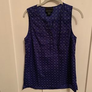 Cynthia Rowley Half Button Up Sleeveless Blouse